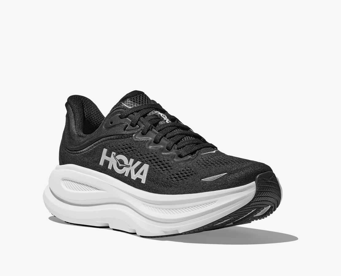 HOKA BONDI 9 - BLACK/ WHITE