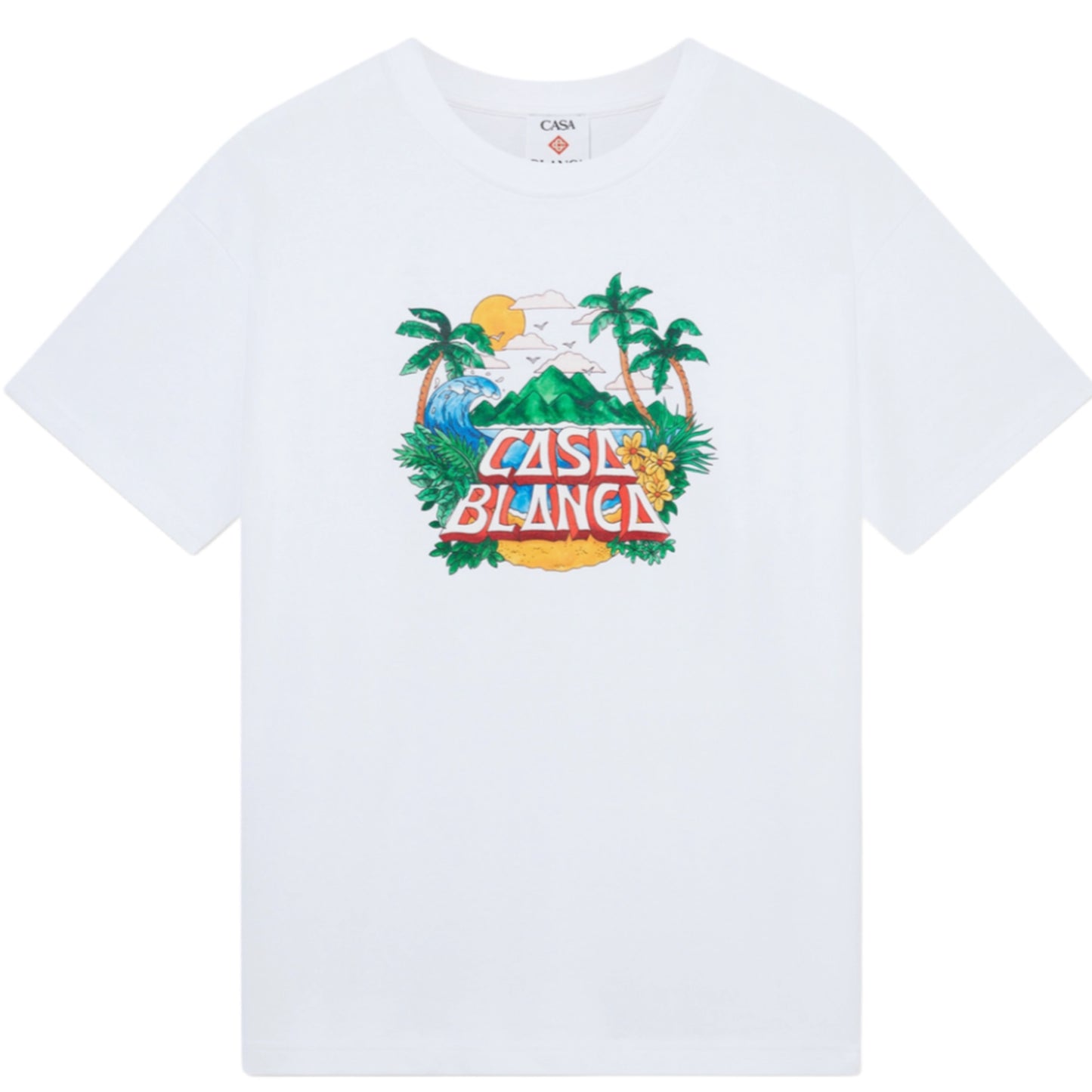 CASABLANCA BEACH WAVE T-SHIRT - WHITE