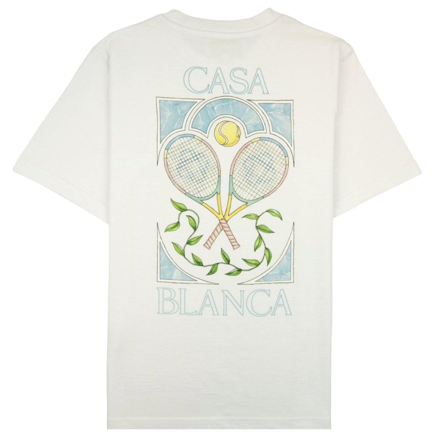 CASABLANCA TENNIS PASTELLE T-SHIRT - WHITE