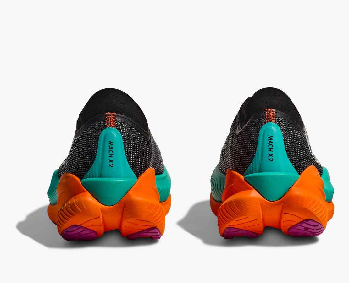 HOKA MACH X 2 - BLACK/ ELECTRIC AQUA