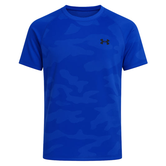 UNDER ARMOUR VELOCITY JACQUARD CAMO T-SHIRT - ROYAL BLUE