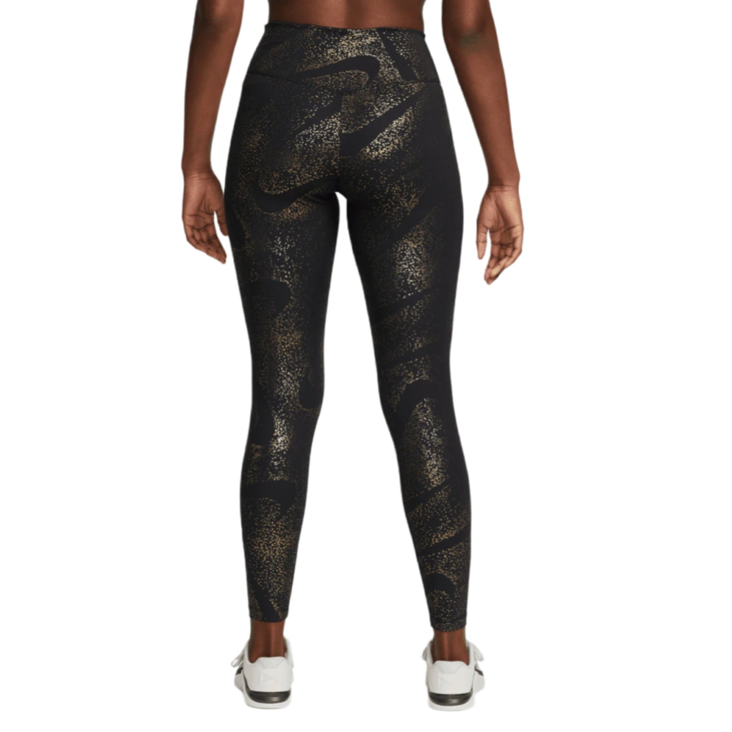 NIKE ONE HIGH WASTED LEGGINGS - BLACK/ GOLD