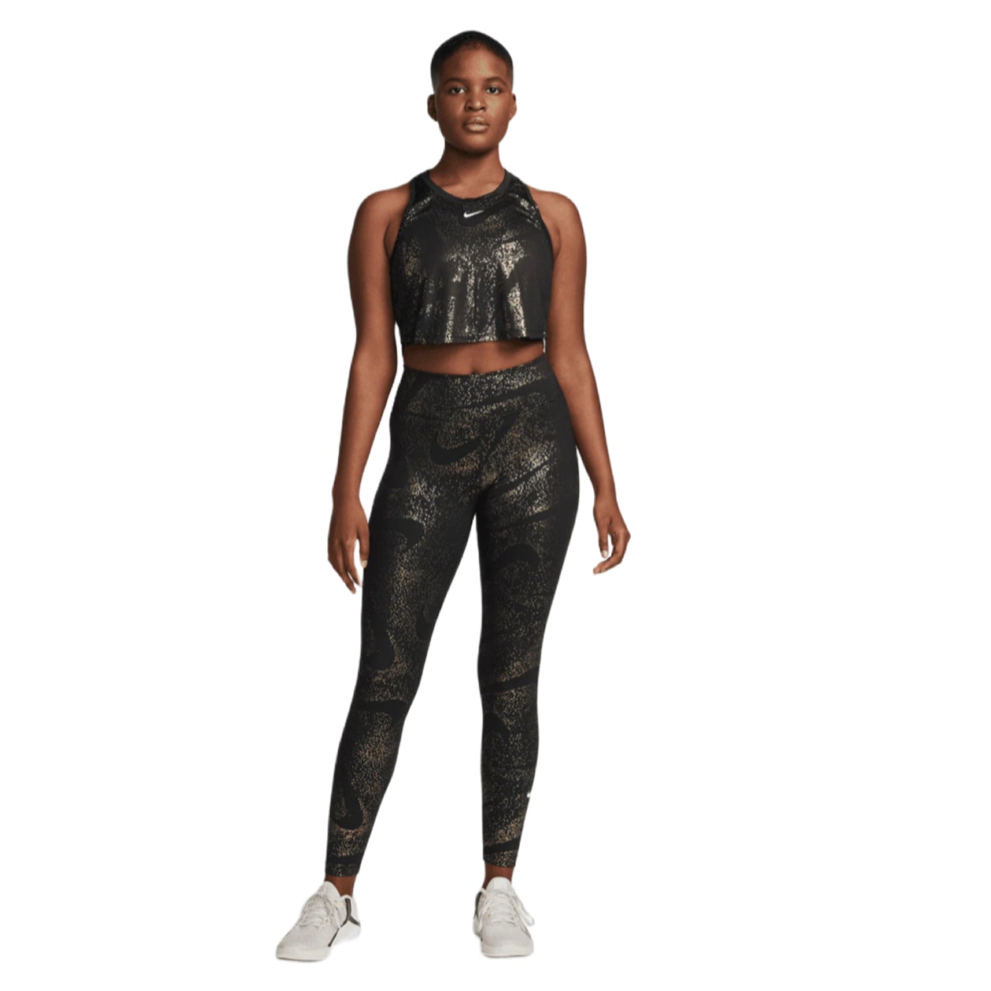 NIKE ONE HIGH WASTED LEGGINGS - BLACK/ GOLD