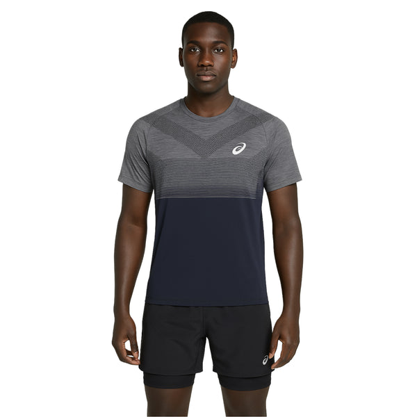 ASICS SEAMLESS T-SHIRT - MIDNIGHT NAVY GREY