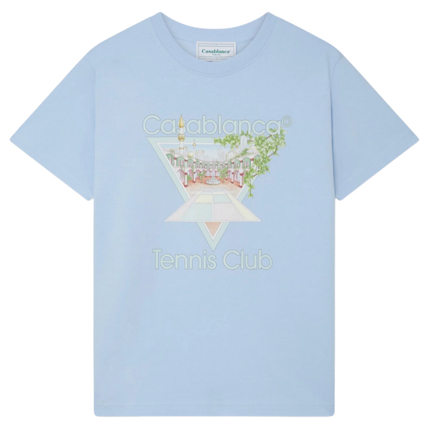 CASABLANCA TENNIS CLUB ICON T-SHIRT - BABY BLUE