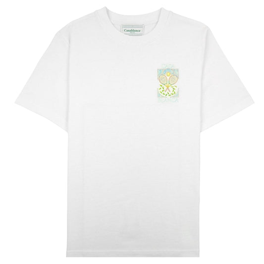 CASABLANCA TENNIS PASTELLE T-SHIRT - WHITE